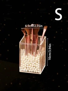 1入組桌上儲物盒，適用於化妝刷、鉛筆、面膜(不含人造珍珠)、浴室用品、文具、指甲工具、香水、指甲油和化妝品儲物使用，亦可作為眉筆儲物盒，刷子盒、眼線筆及眉筆展示盒，化妝袋和儲物盒 - 彩色 - 查看 9