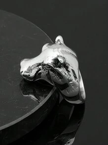 河马动物造型不锈钢316男士戒指 骑行戒指 铸造工艺品 - 鋼色戒指 - 查看 1