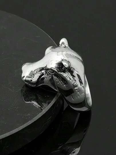 Hipopotamy, zwierzęta, stal nierdzewna 316, męskie obrączki, pierścienie motocyklowe, odlewy, rękodzieło