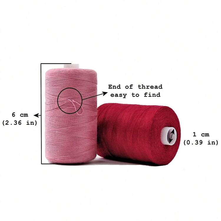 縫線 - 初學者用縫紉機、手工縫紉和縫邊，3000碼，多種顏色適用於家居和手工縫紉，非常適合家居項目，機器縫紉順暢 - 彩色 - 查看 4