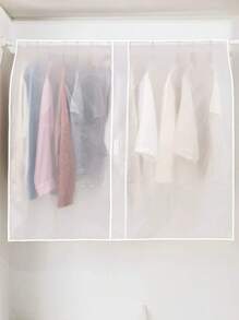 1 件透明挂衣袋，大号塑料防尘罩，适用于衣柜、西装和夹克保护袋衣服防尘罩，家用半透明大衣西装收纳袋，加厚 EVA 防水衣服挂袋，防尘服装袋用于悬挂衣服家用卧室衣服收纳整理器衣橱整理和存储 - 查看 4