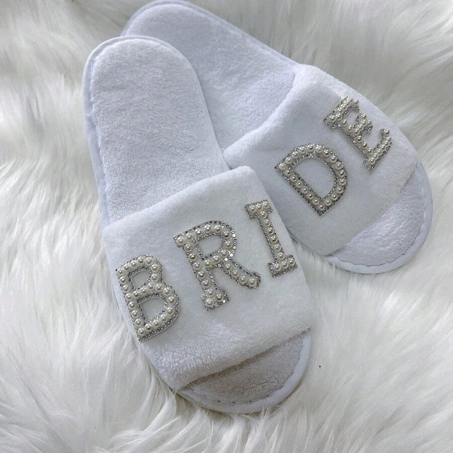 1 Đôi dép cô dâu dùng một lần (Một cỡ vừa với 40-42), Đồ trang trí tiệc ngủ, Đồ trang trí tiệc cưới, Đồ trang trí tiệc chia tay cuộc sống độc thân, Đồ trang trí nhà cửa - trắng - Xem 1