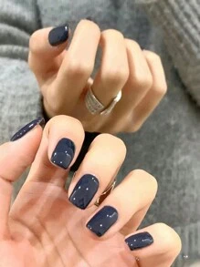 1 Bottle Water-Based Peelable And Quick-Drying Nail Polish, Long-Lasting And Fast-Drying Nail Protection Nail Varnish Nails - Cadet Blue - View 4