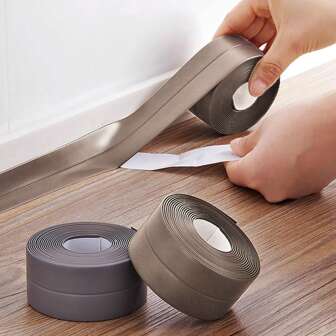 1pc PVC Floor Sealing Sticker, Waterproof Tile Decoration, Renovation Seam Tape For Home, Self-Adhesive Sink Sticker, Simple & Elegant Home Decoration, Minimalist Modern Style Home Decor For Toilet, Bedroom Decor, Bathroom Decor For Protecting Edges And Seam, Various Colors And Sizes Are Available, Easy To Clean, Stickers, Wall Decal, Vinyl Decal For Home Decorations, Spring Decoration Items Refresh Your Home, Festival Decoration Stickers Gifts Birthday Graduation