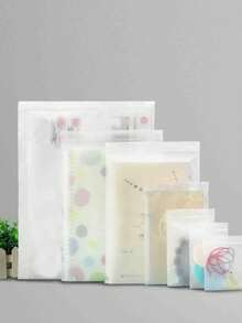 10入組防水旅行收納袋 - 透明塑料衣物袋多功能衣物包裝！塑料包裝袋，加厚霧面透明衣物袋，高端旅行收納袋，衣物收納包裝袋，內衣拉鍊袋，家庭旅行和商務出差，收納用品，日常必需品學校組織袋，教師收納袋學生袋套裝 - 無色 - 查看 6