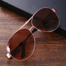 3pcs/Set Men's Quartz Watch With Sector Dial (Wallet + Watch + Sunglasses) Father's Day Gift Ideas - Brown - View 3