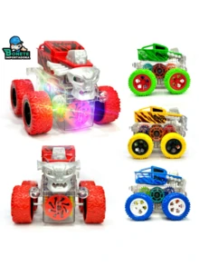 Carrinho fricção personagem 360° led coleção criança infantil presente - SAMUDINO AMARELO - Visão 1