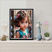 1 peça Pintura de diamante redonda faça você mesmo multicolorida para meninas, decoração de parede com padrão de ponto cruz, adequada para iniciantes e amantes de artesanato, decoração essencial para sala de estar, quarto, escritório e outros espaços internos - Multicolorido - Ver 3