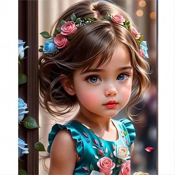 1pc Multi-Color DIY Round Diamond Painting For Girls, Cross Stitch Pattern Wall Decor, Suitable For Beginners And Craft Lovers, Essential Decoration For Living Room, Bedroom, Study And Other Indoor Spaces