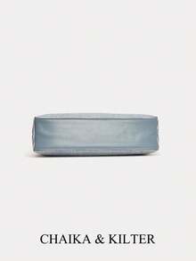 Large Capacity Solid Color Armpit Bag For Commuter Women Office Workers, Shoulder Big Bag - Blue - View 3