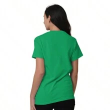 Christmas Womens Graphic Tee Shirt Cool Festive Xmas Season Winter Holiday Saying May Your Days Be Merry And Bright Christmas Tree Ladies Casual Fashion Cotton Printed Short Sleeve Crewneck Tshirt - 愛爾蘭綠 - 查看 2