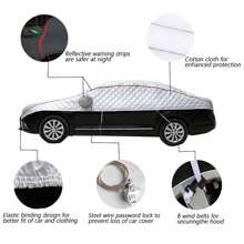 Funda para coche contra el granizo, protector anti-granizo para coche, funda anti-granizo reforzada para SUV, manta anti-granizo para coches, funda protectora contra daños por granizo, protector de parabrisas contra el granizo, a prueba de polvo y nieve para sedán y SUV, bolsa, organizador, almacenamiento - todoterreno - Ver 4