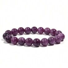 1 pièce Bracelet en perles de pierre de spodumène / kunzite pour femmes hommes, bijoux de méditation de yoga en perles de pierres précieuses de 6 8 10 mm