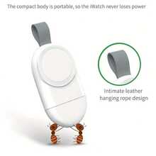 1入便攜式無線充電器，適用於蘋果手錶 - 白色 - 查看 1