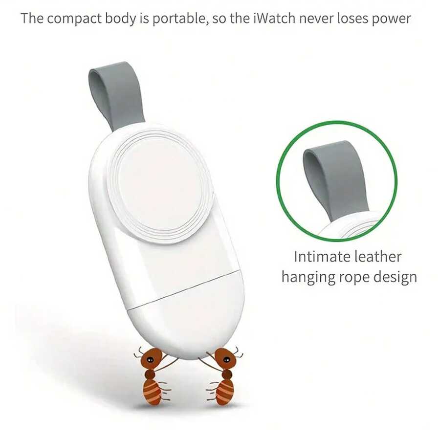 1入便攜式無線充電器，適用於蘋果手錶 - 白色 - 查看 1