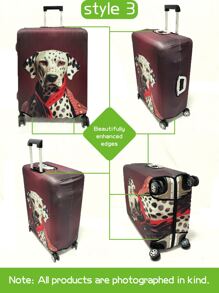 Funda protectora de equipaje con estampado de animales antropomórficos como perro, gato, león, panda, proceso de producción mejorado con costura elástica reforzada, tela elástica gruesa, lavable, muy adecuada para viajes de negocios, viajes, facturación de equipaje, apta para maletas de 20 a 28 pulgadas. Accesorio escolar - Multicolor - Ver 10