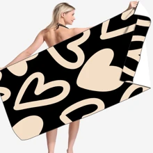 1 pezzo Asciugamano da spiaggia in microfibra con stampa leopardata, asciugamano rapido in stile cartoni animati per uso quotidiano, sport, nuoto, attività all'aperto, fitness, hotel, stampa digitale, extra large per viaggi estivi, vacanze, decorazione bagno, articoli essenziali per la spiaggia