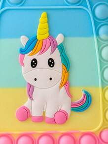 New Cute Unicorn Silicone Backpack, Stress Relief, Pink Schoolbag - A - View 10