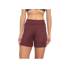Kit 3 Bermudas Shorts Malha Canelado Bastante Elasticidade - Preto Marsala e Cinza - Visão 4
