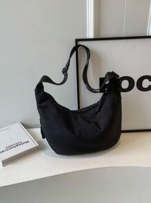 peach tree 1件纯色灯芯绒面料时尚多功能运动休闲迷你胸包单肩包腰包臀包腰包学生通勤学习用品礼物秋季圣诞节尖叫男士包腰带包旅行包斜挎包趣味礼物节日感恩节侧包手提包皮包流浪包夏季棕色包 - 黑色 - 查看 7