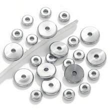 50pcs Stainless Steel Round Flat Wheel Beads Partition Beads Spacer Beads DIY Bracelet Jewelry Accessories Making - Wheel Beads - View 3