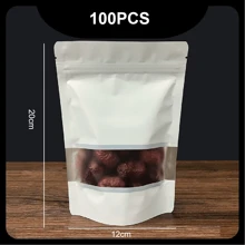 100入組彩色窗口自封袋，具鋁箔和封口夾，可用於包裝零食、茶和禮品，適用於禮品袋派對廚房 - 多色 - 查看 24