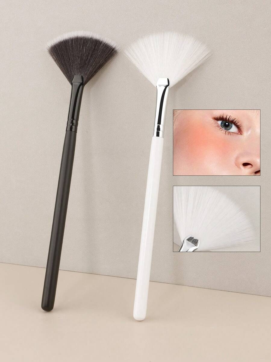 RANCAI Single Fan-Shaped Brush, Highlighter Brush, Blush Brush, Facial Brightening Brush, Hu Fan-Shaped Makeup, Hand Refreshing, Suitable For Smooth And Natural Makeup Application,Foundation Brush,Concealer Brush,Blush Brush,Contour Brush,Blush Brush,Bronzer Brush,Powder Brush,Foundation Brush,Blush Brush,Giveaways - Multicolor - View 1