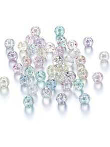 50pcs 18x14mm Colorful Acrylic Coated Satin Powder Butterfly Beads Handmade DIY Jewelry Making Accessories For Bracelets, Necklaces, Crafts, Etc. - Glitter Series - View 6