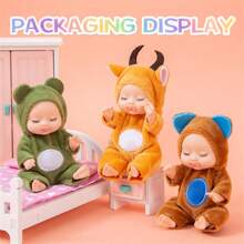 1 pieza/6 piezas/set, muñeca renacida simulación durmiendo de familia feliz, muñeca renacida de princesa disfrazada de pequeño animal, regalo de juguete, muñeca DIY, Bjd Doll - Multicolor - Ver 6