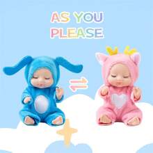 1 pieza/6 piezas/set, muñeca renacida simulación durmiendo de familia feliz, muñeca renacida de princesa disfrazada de pequeño animal, regalo de juguete, muñeca DIY, Bjd Doll - Multicolor - Ver 5