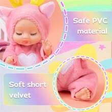 1 pieza/6 piezas/set, muñeca renacida simulación durmiendo de familia feliz, muñeca renacida de princesa disfrazada de pequeño animal, regalo de juguete, muñeca DIY, Bjd Doll - Multicolor - Ver 3