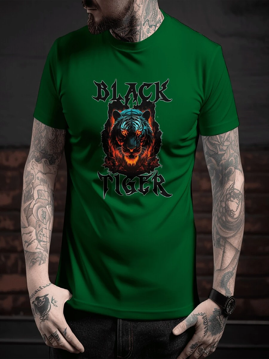 Men T-Shirts - 軍綠色 - 查看 1
