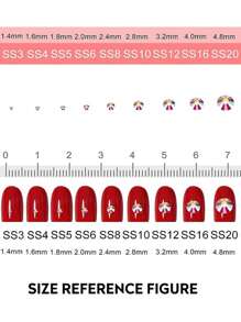 1440 件平底闪光玻璃石水钻水晶 1440 件/包 Ss3-Ss16 白色 Ab 水晶水钻指甲宝石平底圆形水钻平底水钻美甲用品指甲指甲饰