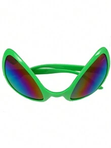 Alien Headband, Silver & Green Color, With Funny Alien Glasses & Martian Head Buckle, In Stock, Accessories,Hairband,Hair Hoop Headbands