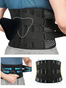 Đai hỗ trợ bụng thoáng khí Đai lưng nén cố định eo Đai tập luyện hỗ trợ cực tốt có thể điều chỉnh cho nam và nữ Dễ dàng đeo Phụ kiện tập gym - màu đen - Xem 2