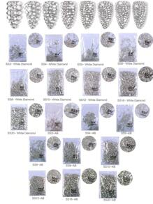 1440 件平底闪光玻璃石水钻水晶 1440 件/包 Ss3-Ss16 白色 Ab 水晶水钻指甲宝石平底圆形水钻平底水钻美甲用品指甲指甲饰