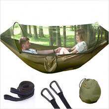 Double Person Camping Hammock With Net Travel Portable Lightweight Hammocks US - 彩色 - 查看 9