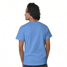 Yoga Storm Mountain Meditation Graphic T Shirt - Carolina Blue - View 2
