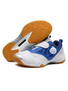 Da Bò Đế Giày Cầu Lông Sợi Carbon Giày Tennis Huấn Luyện Chuyên Nghiệp Giày Bóng Bàn Cặp Đôi Giày Cầu Lông - Xanh và trắng - Xem 5