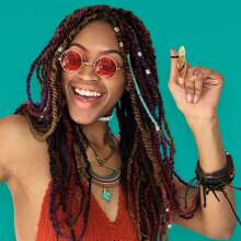 6 件肚皮舞手指钹 Zills 乐器，舞蹈手指饰品，适合表演和派对（黄铜，金色）万圣节