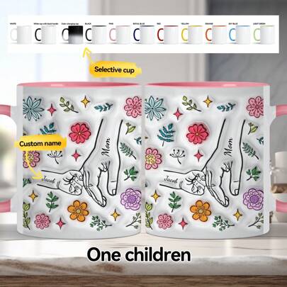 1 pieza Taza personalizada de 11 Onzas con nombre, taza de café personalizada con el nombre del miembro de la familia, taza personalizada con el número de hijos de la familia (1-6), taza personalizada con flores, taza conmemorativa personalizada con texto, regalo de aniversario, regalo del Día de la Madre, regalo ideal para mamá, regalo único para la esposa, regalo perfecto para mamá, regalo personalizado para ella, multifuncional, duradero, ornamental, antihongos, reutilizable, fácil de limpiar, adorable, de alta calidad, lindo, moderno, personalizado, único, regalo ideal para él, regalo ideal para ella, novia, familia, amigos, hijo, estudiantes, trabajadores, niños, comedor, baño, sala de estar, dormitorio, oficina, salón de té, escuela, hogar