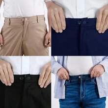 12 paquets de boutons ajustables sans couture pour réduire la taille du jean, permettant d'agrandir votre pantalon de 2,54 à 3,56 cm. Disponible en kaki/bleu/noir