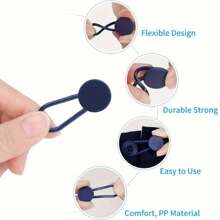 12 paquets de boutons ajustables sans couture pour réduire la taille du jean, permettant d'agrandir votre pantalon de 2,54 à 3,56 cm. Disponible en kaki/bleu/noir