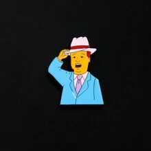 1 件卡通人物“山丘之王”鲍比·希尔形金属别针徽章连衣裙配饰衣服别针包饰背包学校办公室配饰衬衫夹克珠宝万圣节衣服别针有趣可爱教师礼物万圣节配饰教师节00 服装配饰包饰