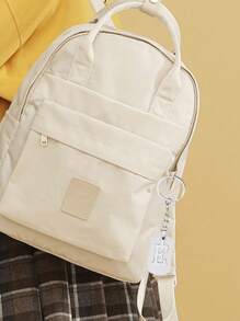 1pc Stainless Steel Letter Charm Key Chain Letters Keychain Men Keychain Couple Gift Jewelry Car Key Ring,A-Z Letter Double Layer Keychain,Simple Letter Jewelry Accessories,Tag Key Chain Ring Bag Backpack Charm Women Men(Keychain Style Random) - Silver - View 9