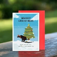 Funny Christmas Card For Dog Lover, Rude Christmas Card For Husband, Dog Holiday Card For Friends - Multicolor - View 7