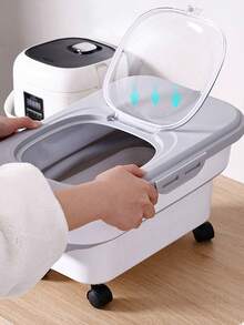 33lbs Collapsible Cat Dog Food Storage Box Dry Cat Food Dog SnackContainer With Lids Airtight Sealing Kitchen Grain Rice Storage Box - Multicolor - View 11