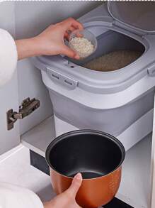 33lbs Collapsible Cat Dog Food Storage Box Dry Cat Food Dog SnackContainer With Lids Airtight Sealing Kitchen Grain Rice Storage Box - Multicolor - View 10