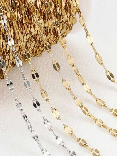 2m Fashionable Stainless Steel Lips Chain For DIY Necklace, Bracelet, Collarbone Chain Jewelry Making Supplies