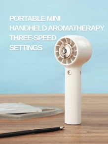 LEVIATECH 1pc Portable Handheld Mini Fan, 3 Wind Speed Adjustable, Built-In 1200mAh Rechargeable Battery, 7 Hours Runtime, Designed For Women's Makeup, USB Charging, With Wrist Strap And Hanging Rope, Suitable For Beach, Office, Outdoor And More - Multicolor - View 6